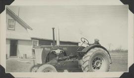 Young boy on tractor