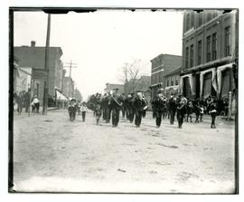 [Band in parade, street scene Gananoque?]