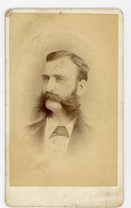 Bust of gentleman with mustachio and sideburns, Photographer Jarvis Ottawa, On