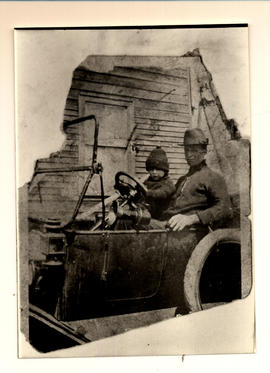 Man and boy in  car