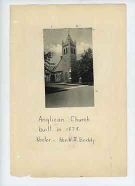 Anglican Church built in 1878; Rector W.T. Boddy