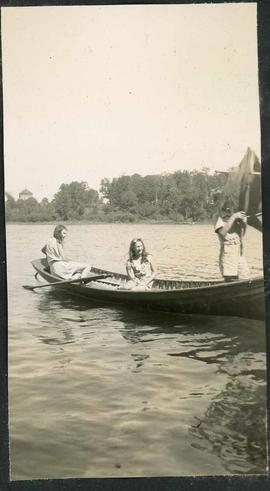 Two girls in canoe