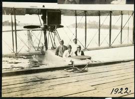 Four people in a float plane - 1922