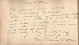 Guest book-Aug. 31,1924-Catharine Davis leaving