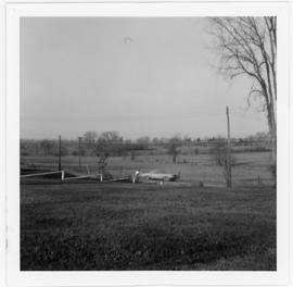 View across lot towards Arnold Green's driveway before any work on 401 highway